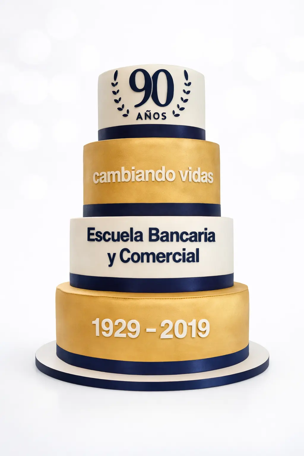 Pastel corporativo EBC 90 años Escuela Bancaria y Comercial